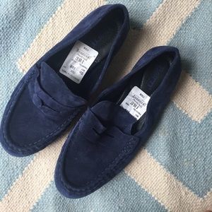 Born Navy Blue Suede Loafers